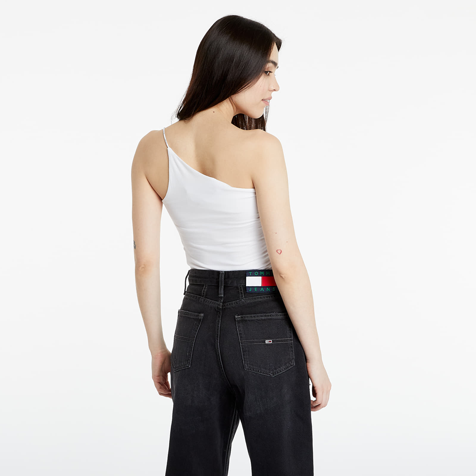 Topy Tommy Jeans Assymetric Strap Top White