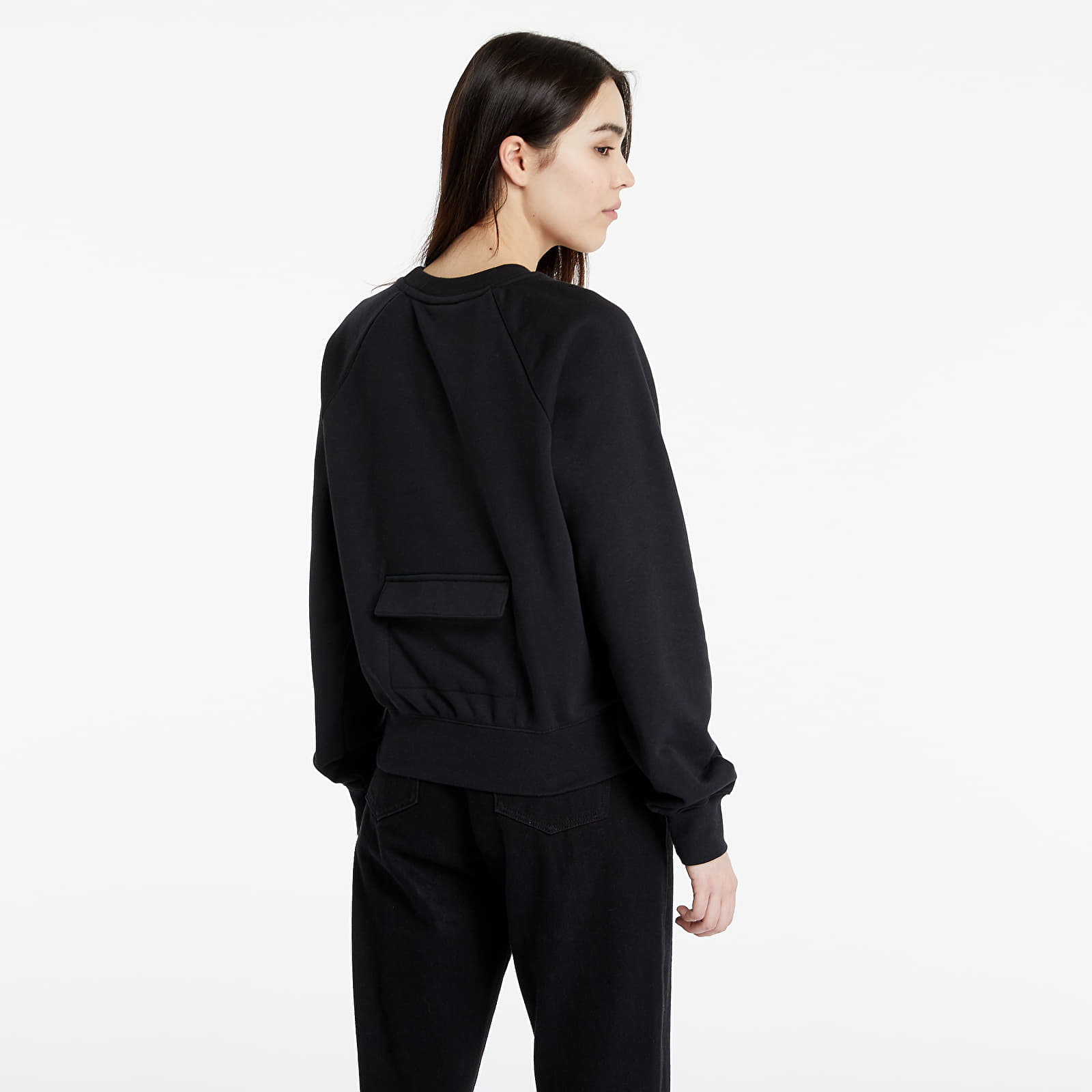 Džemperiai su gobtuvais ir džemperiai Nike Sportswear Swoosh Crew Ft Black/ White