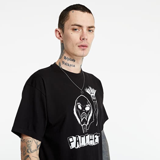T-shirt PACCBET Printed ShortSleeve T-Shirt Black/ Pink/ Bright Yellow