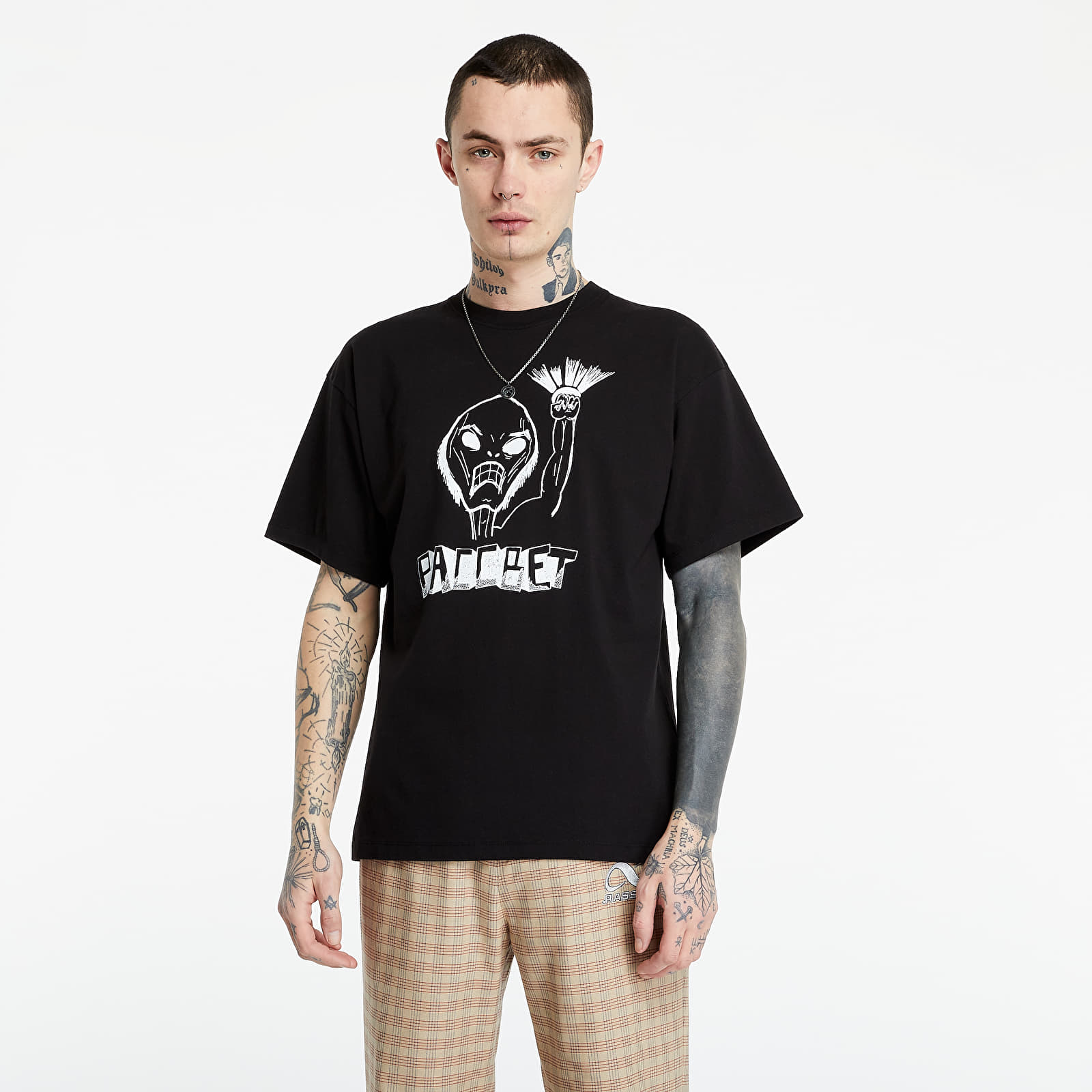 Tricouri  PACCBET Printed ShortSleeve T-Shirt Black/ Pink/ Bright Yellow
