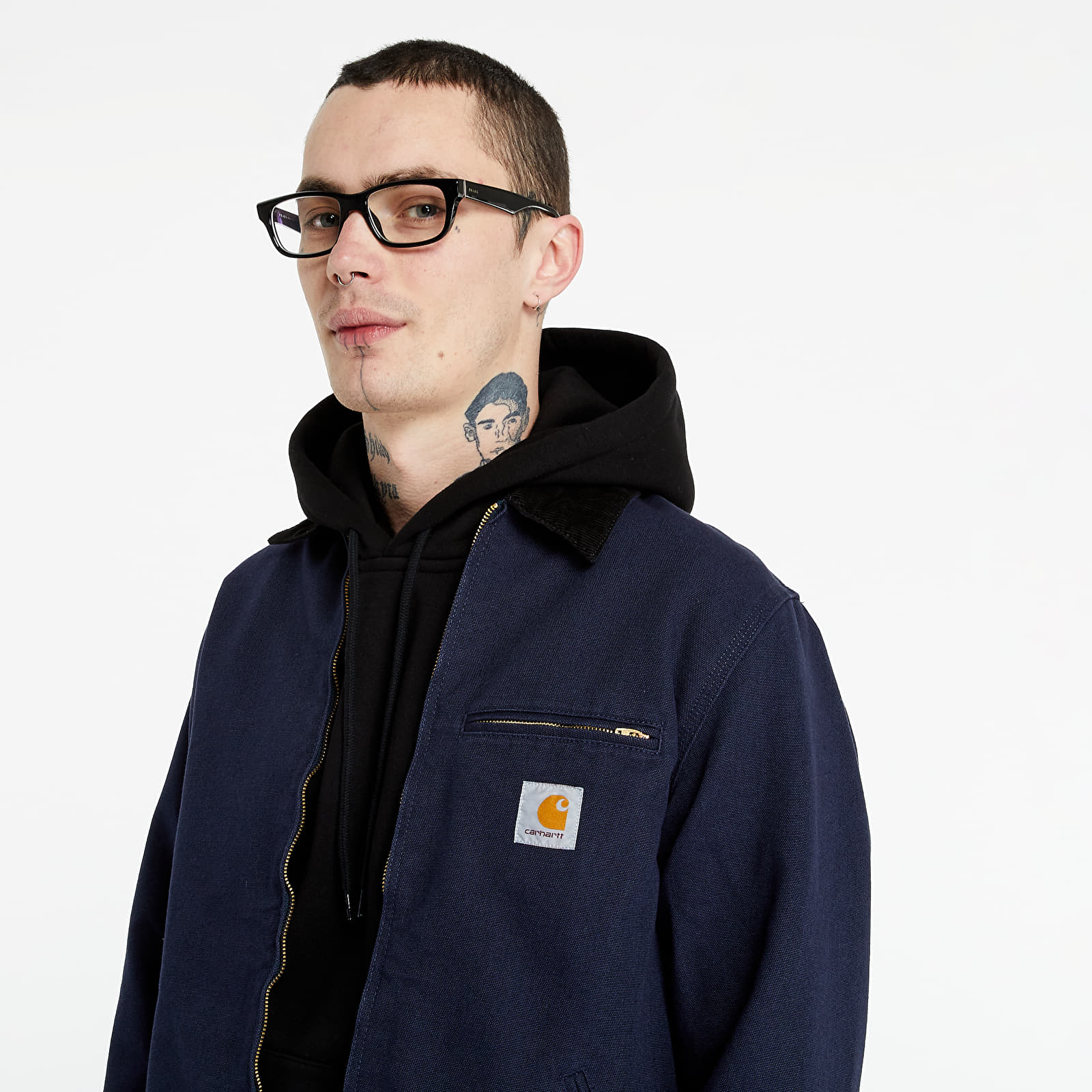 Kabátok Carhartt WIP Detroit Jacket Dark Navy Rinsed