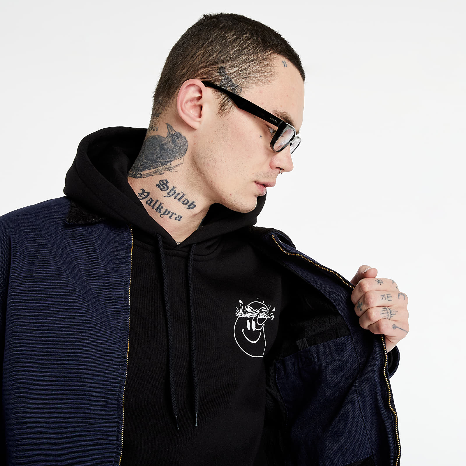Kabátok Carhartt WIP Detroit Jacket Dark Navy Rinsed