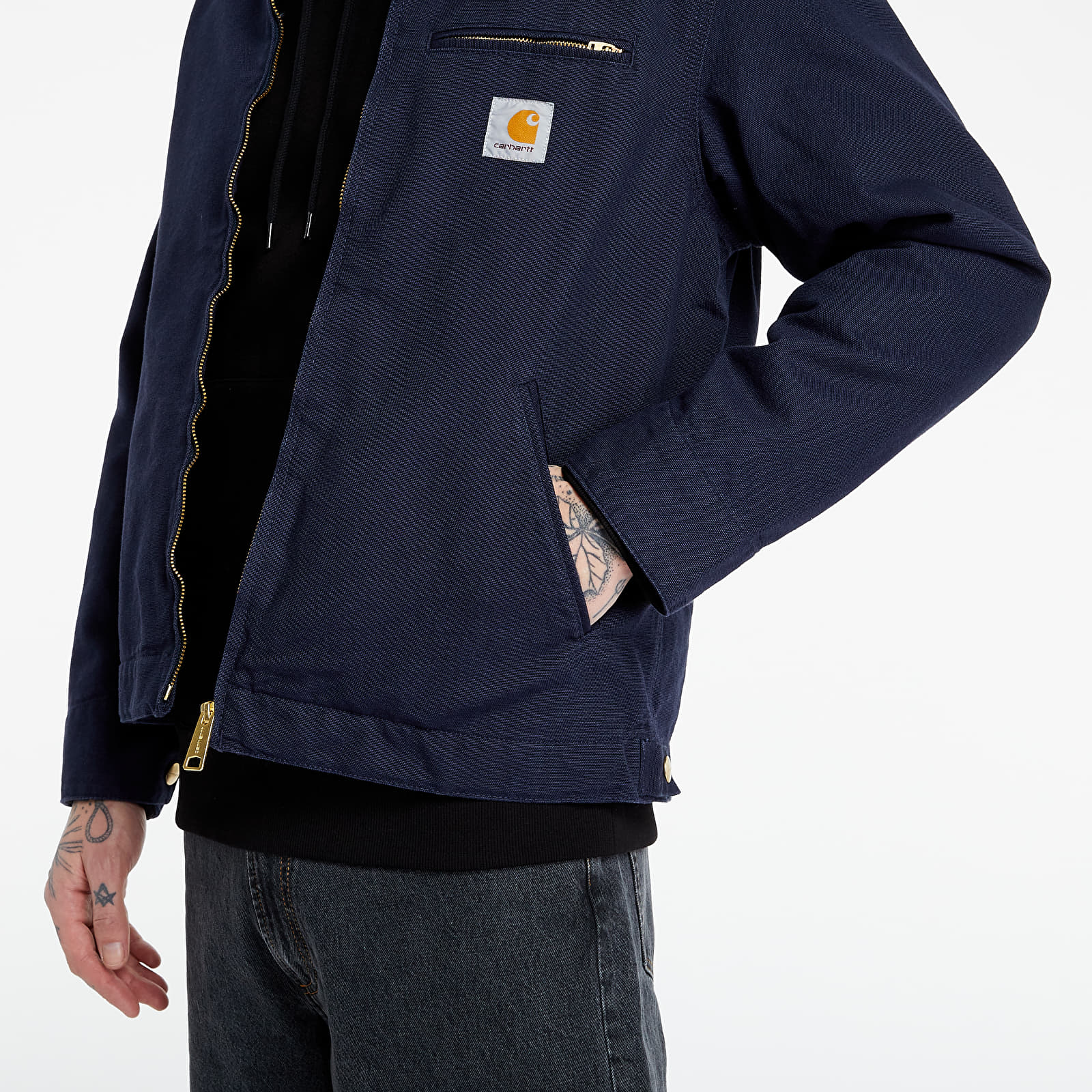 Kabátok Carhartt WIP Detroit Jacket Dark Navy Rinsed