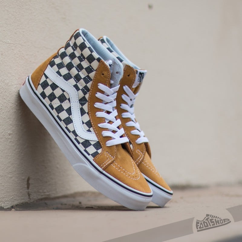 Vans sk8 hi checkerboard yellow on sale