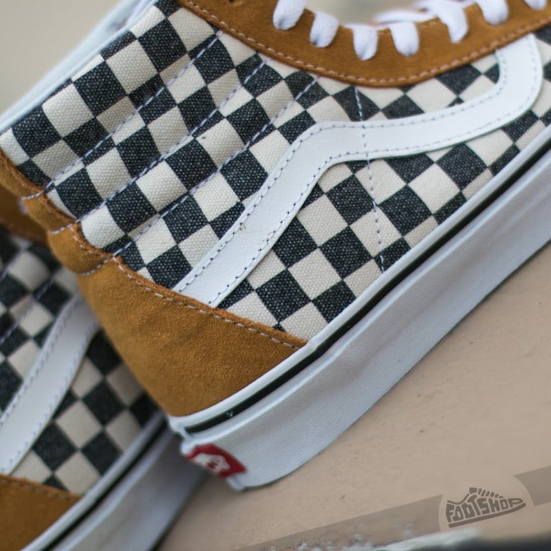 Vans sk8 hi checkerboard spruce yellow on sale