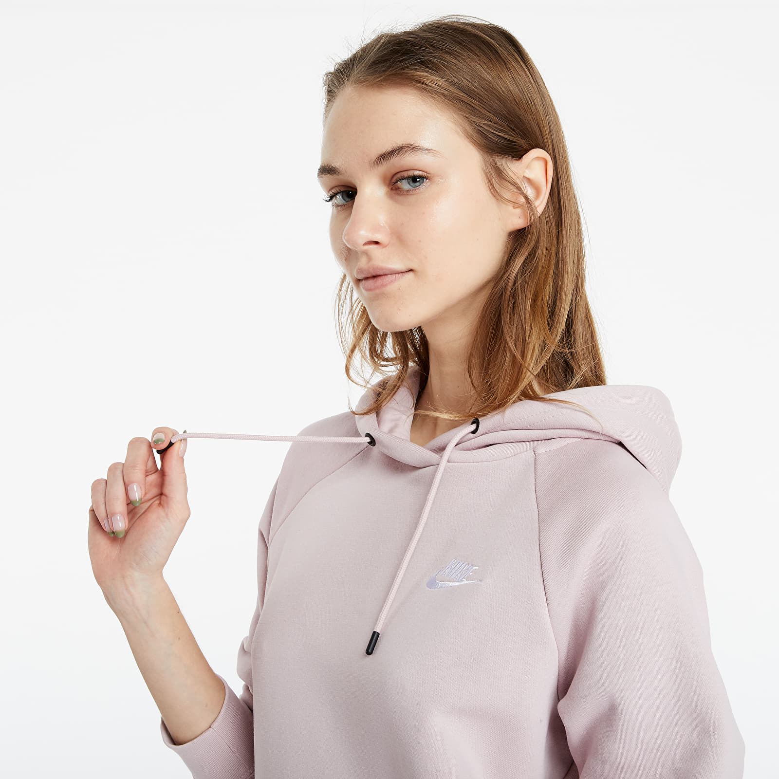Džemperiai su gobtuvais ir džemperiai Nike Sportswear Essential Pullover Fleece Hoodie Champagne/ White