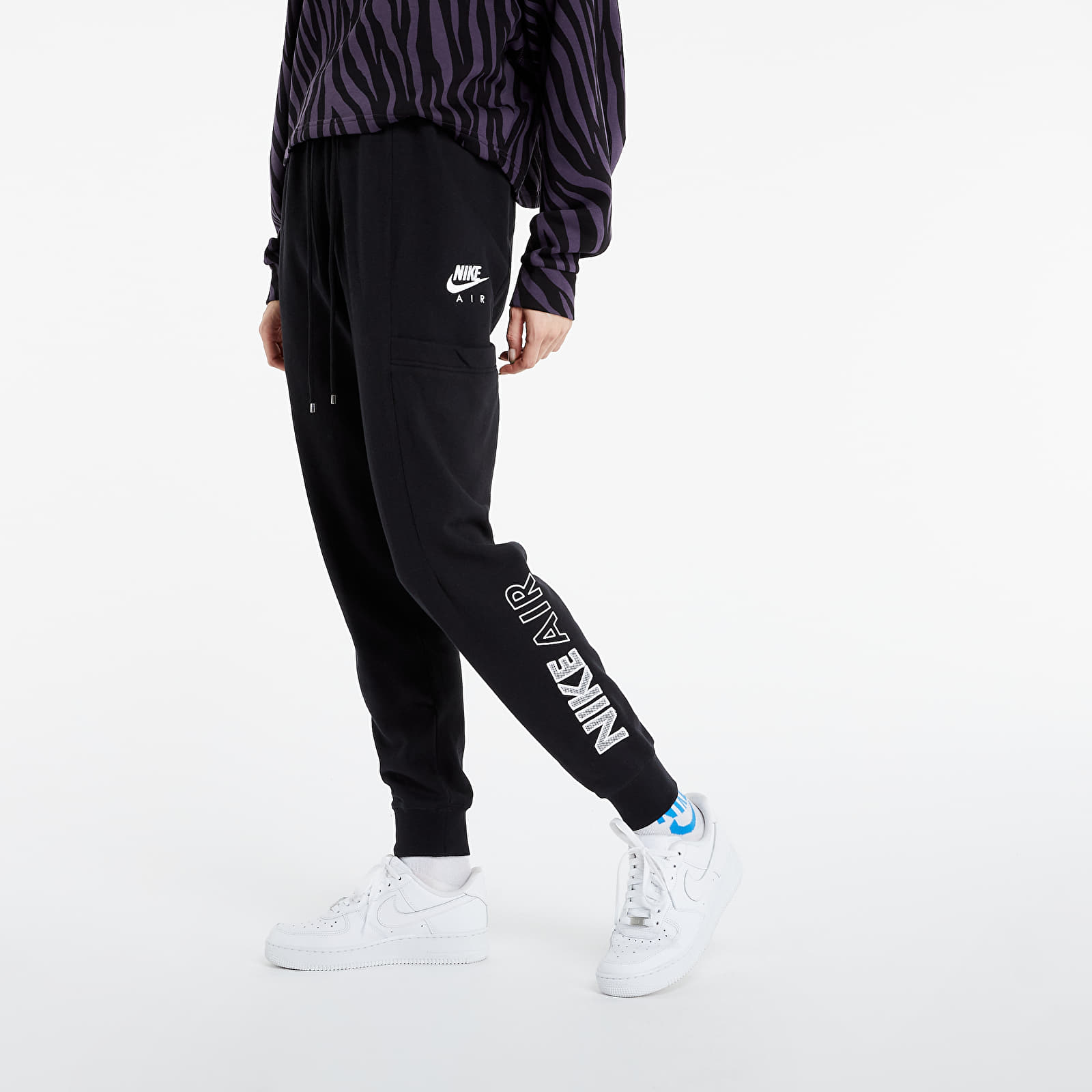 Pants and jeans Nike Sportswear Air Fleece Pants Black White Footshop