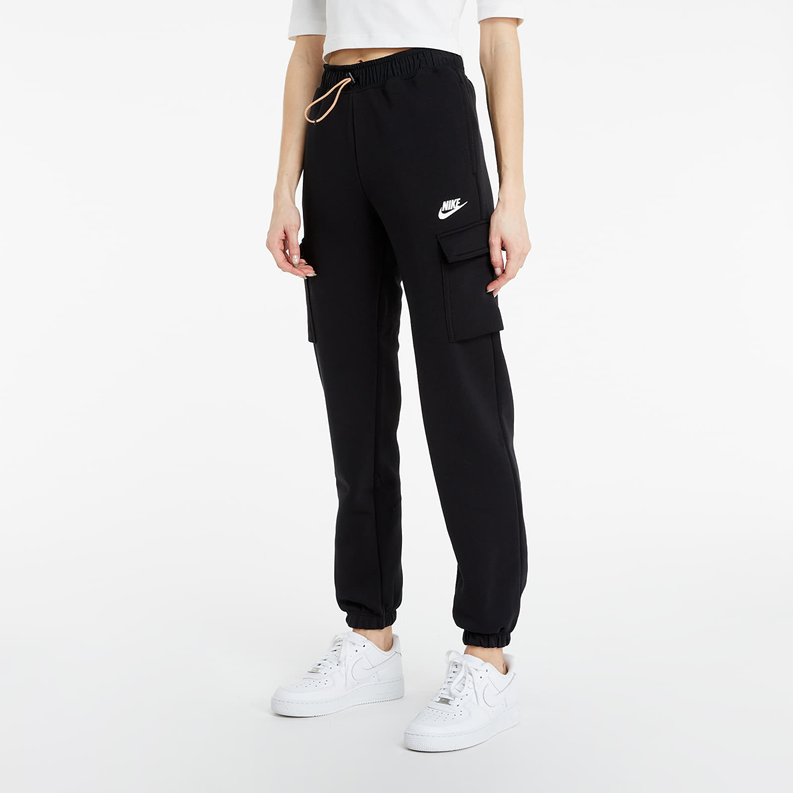 Džínsy a nohavice Nike Sportwear Fleece Cargo Pants Black