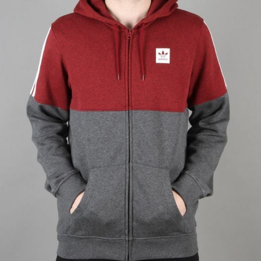adidas Tracked Hoodie 2.0 Color Burgundy Dark Grey Heather Footshop
