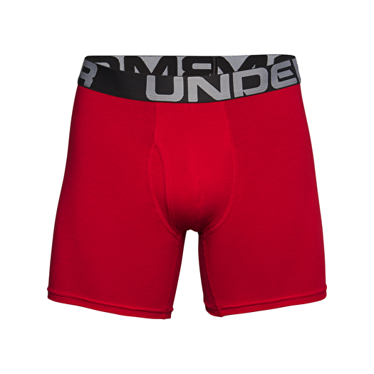 Boxer shorts Under Armour Charged Cotton 6In 3 Pack Red/ Academy/ Mod Gray  Medium Heather