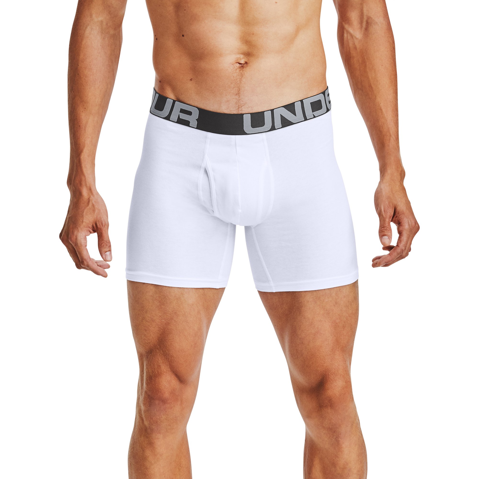 Boxer shorts Under Armour Charged Cotton 6In 3 Pack White/ White