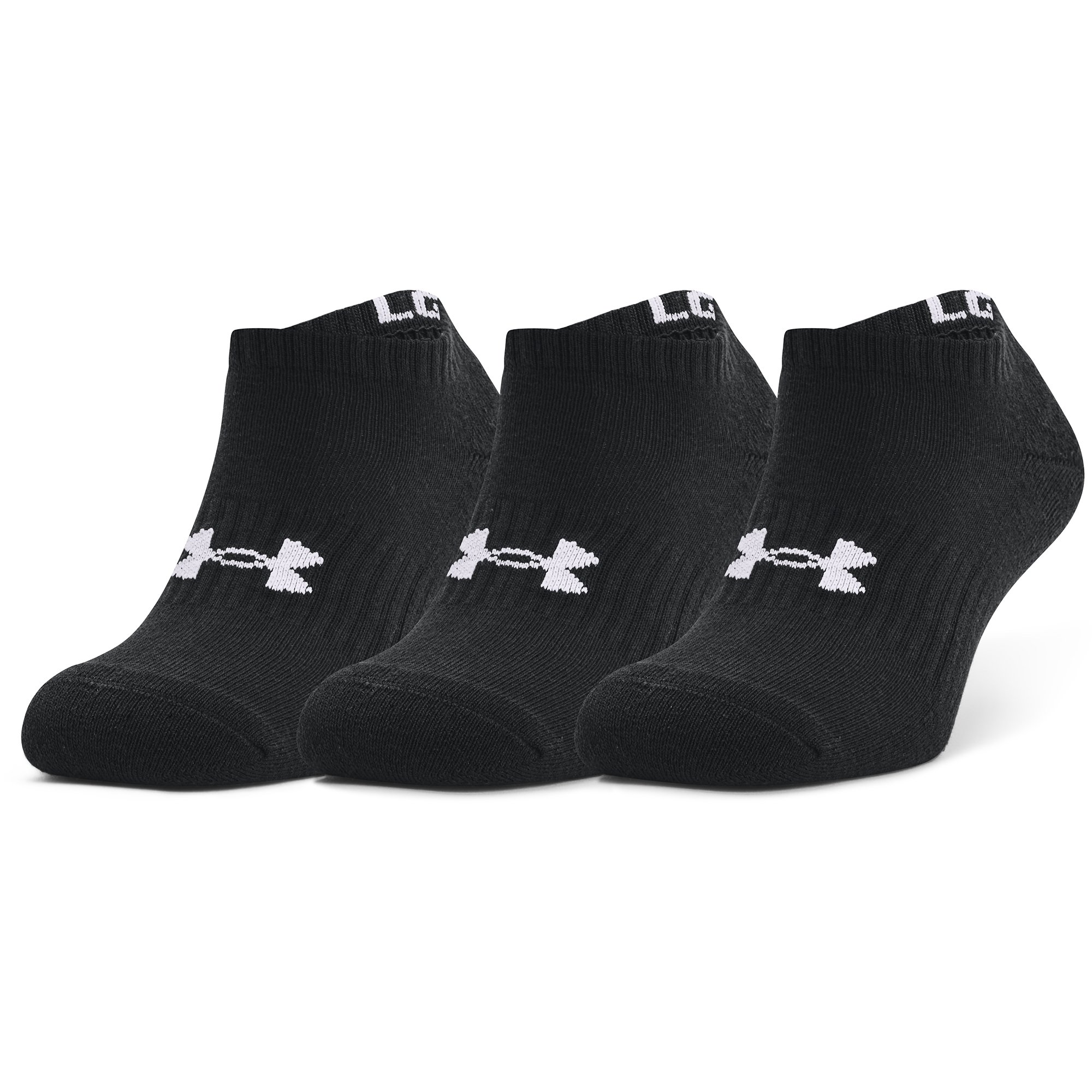 Ponožky Under Armour Core No Show 3-Pack Socks Black/ White