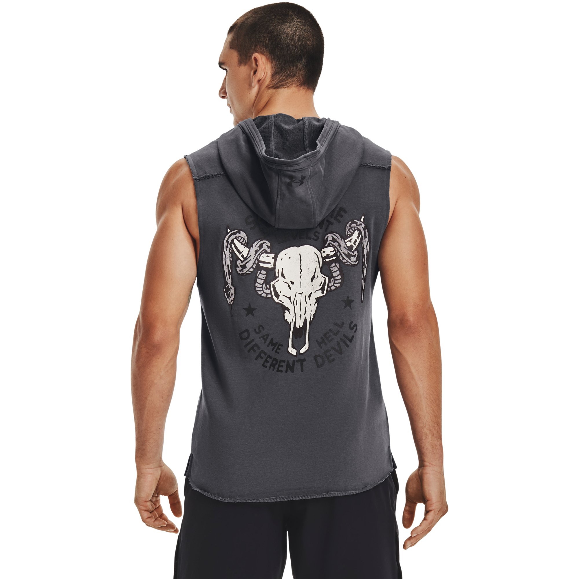 Under armour men's project rock french terry sleeveless shop hoodie