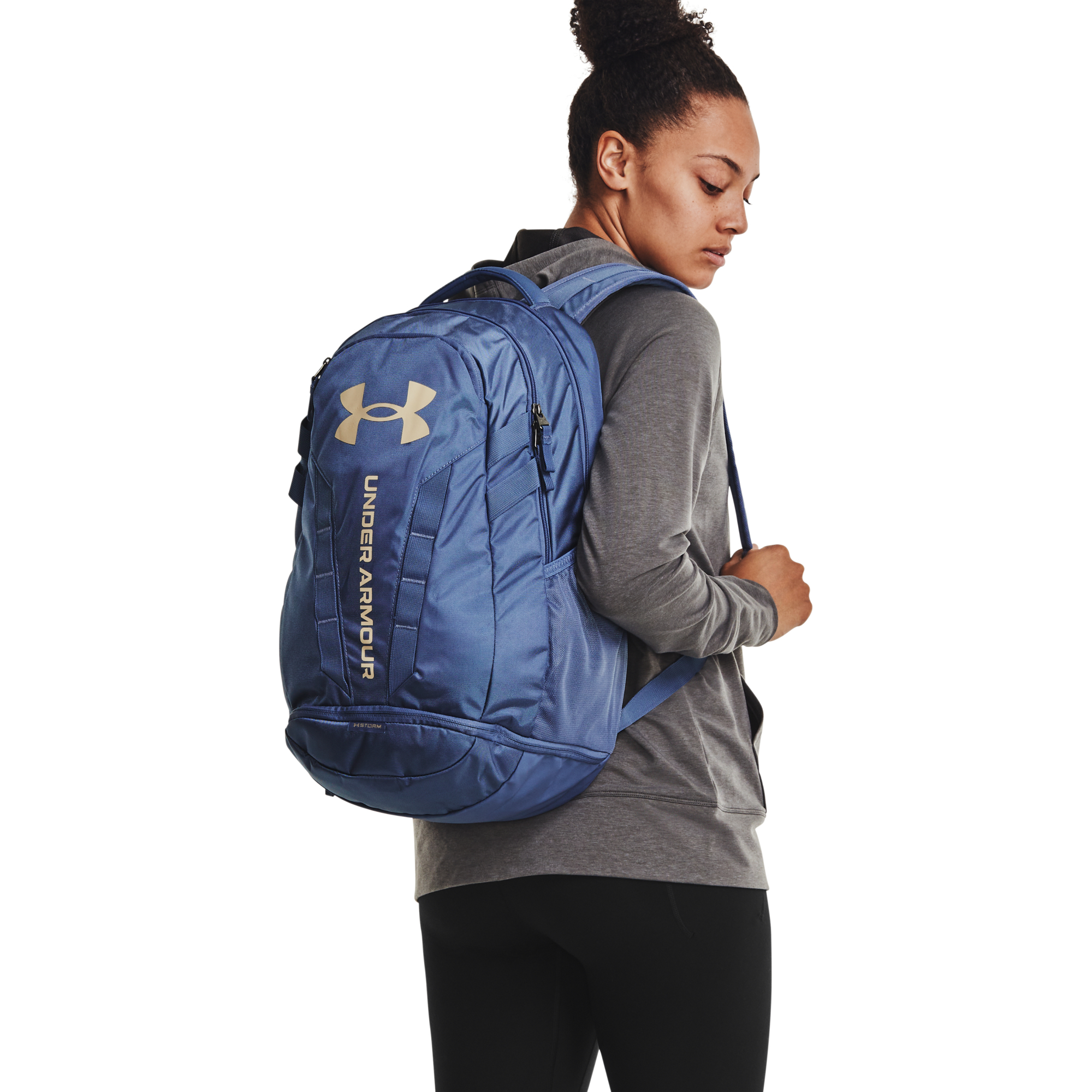 Batohy Under Armour Hustle 5.0 Backpack Blue/ Mineral Blue/ Metallic Faded Gold