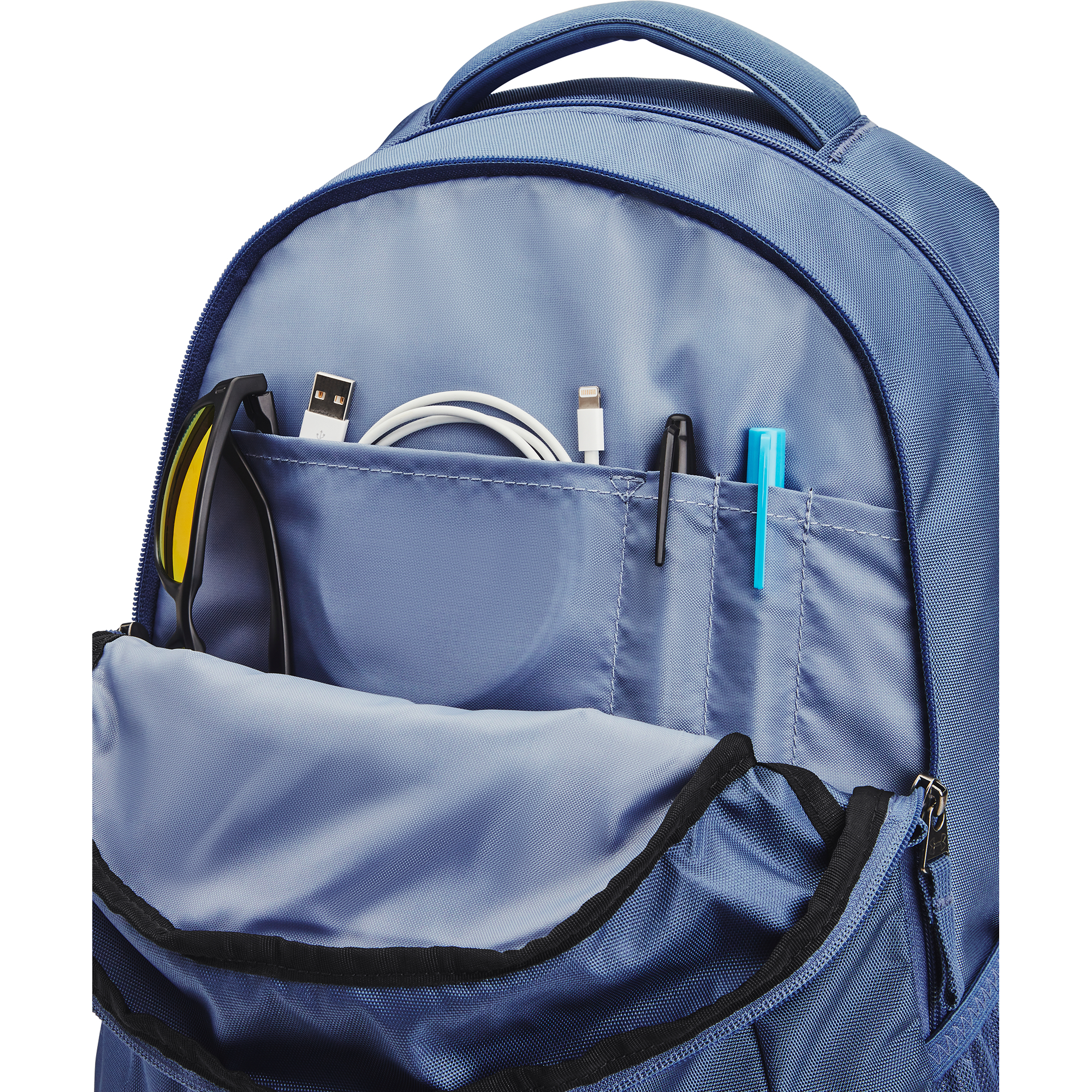 Hátizsákok Under Armour Hustle 5.0 Backpack Blue/ Mineral Blue/ Metallic Faded Gold