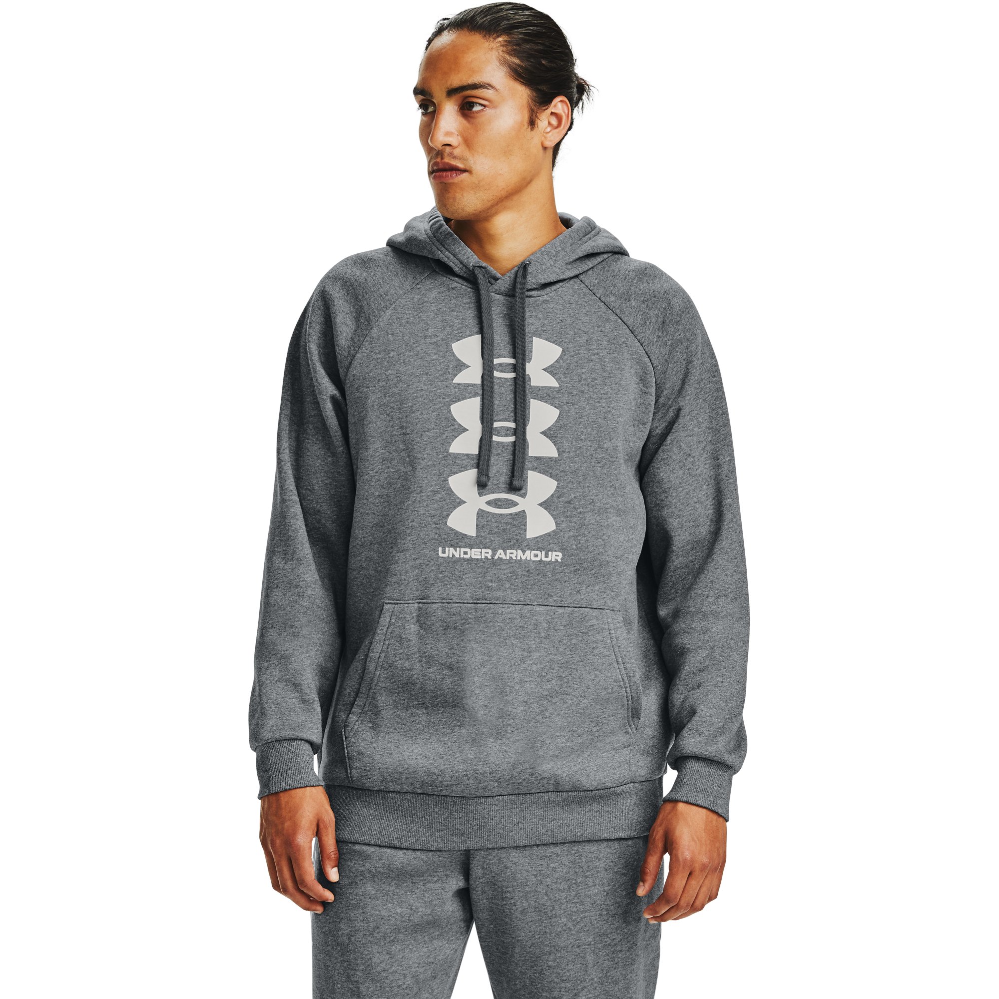 Hoodies en truien Under Armour Rival Fleece Multilogo Hoodie Gray/ Onyx White