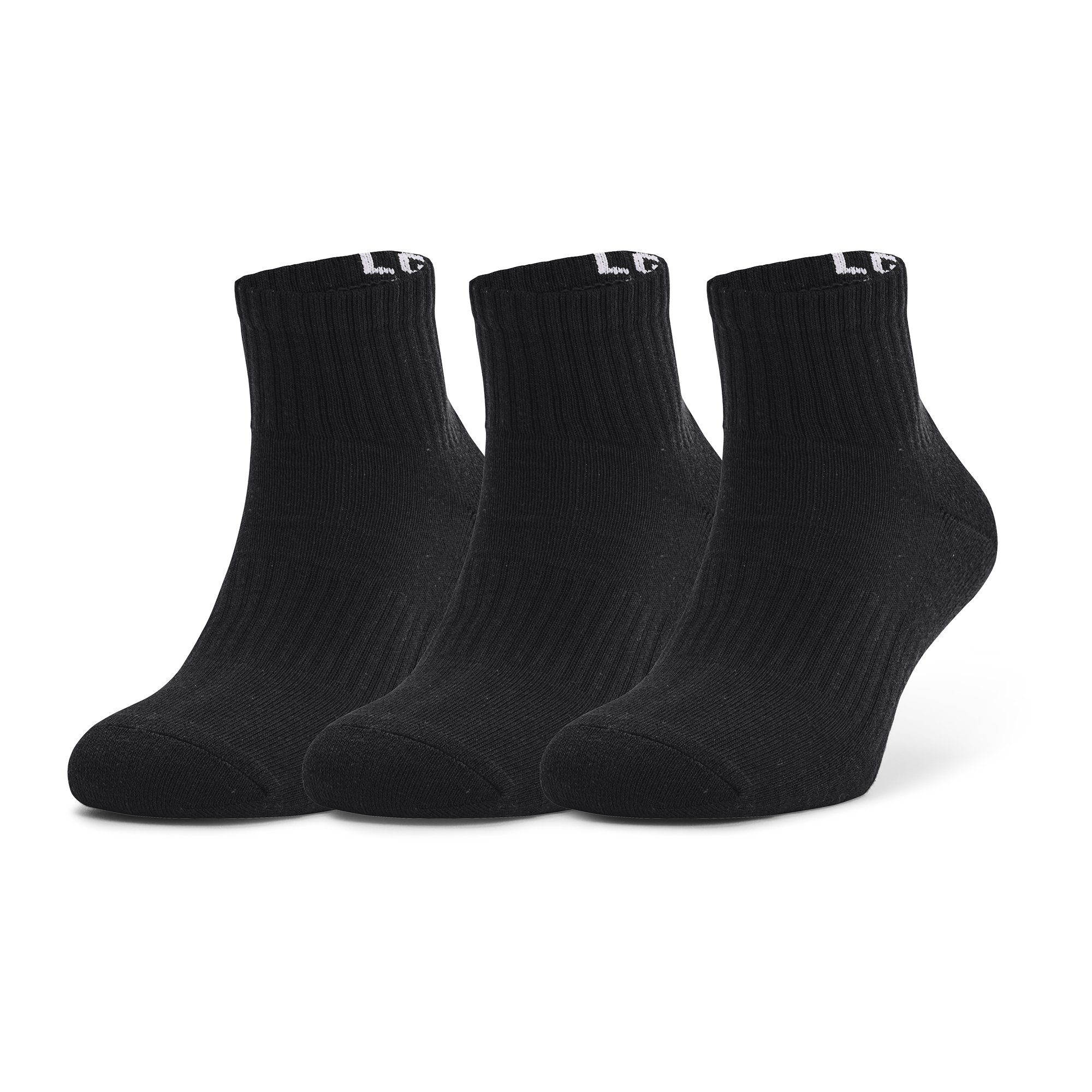 Čarape Under Armour Core QTR 3-Pack Black/ White