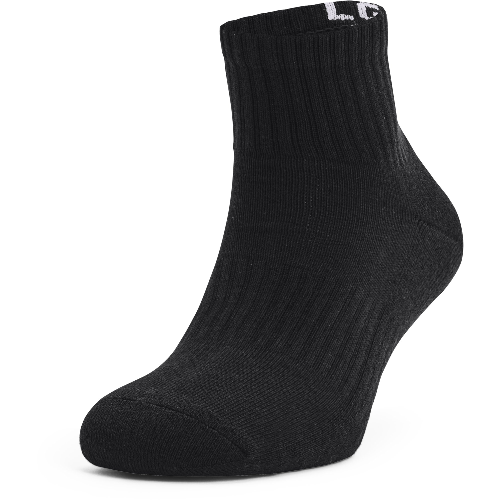 Čarape Under Armour Core QTR 3-Pack Black/ White