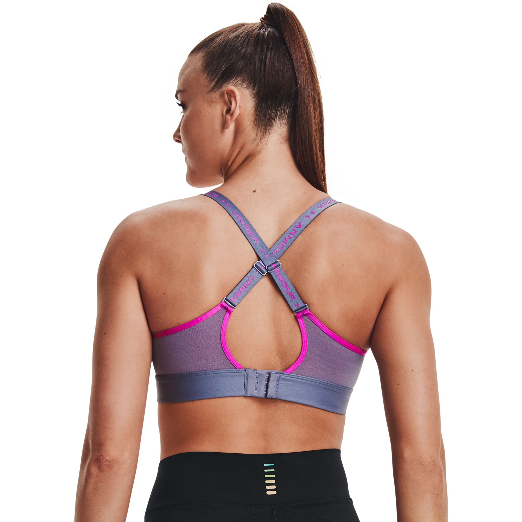 Bras Under Armour W Infinity Mid - Run Hook Blue/ Mineral Blue/ Meteor Pink