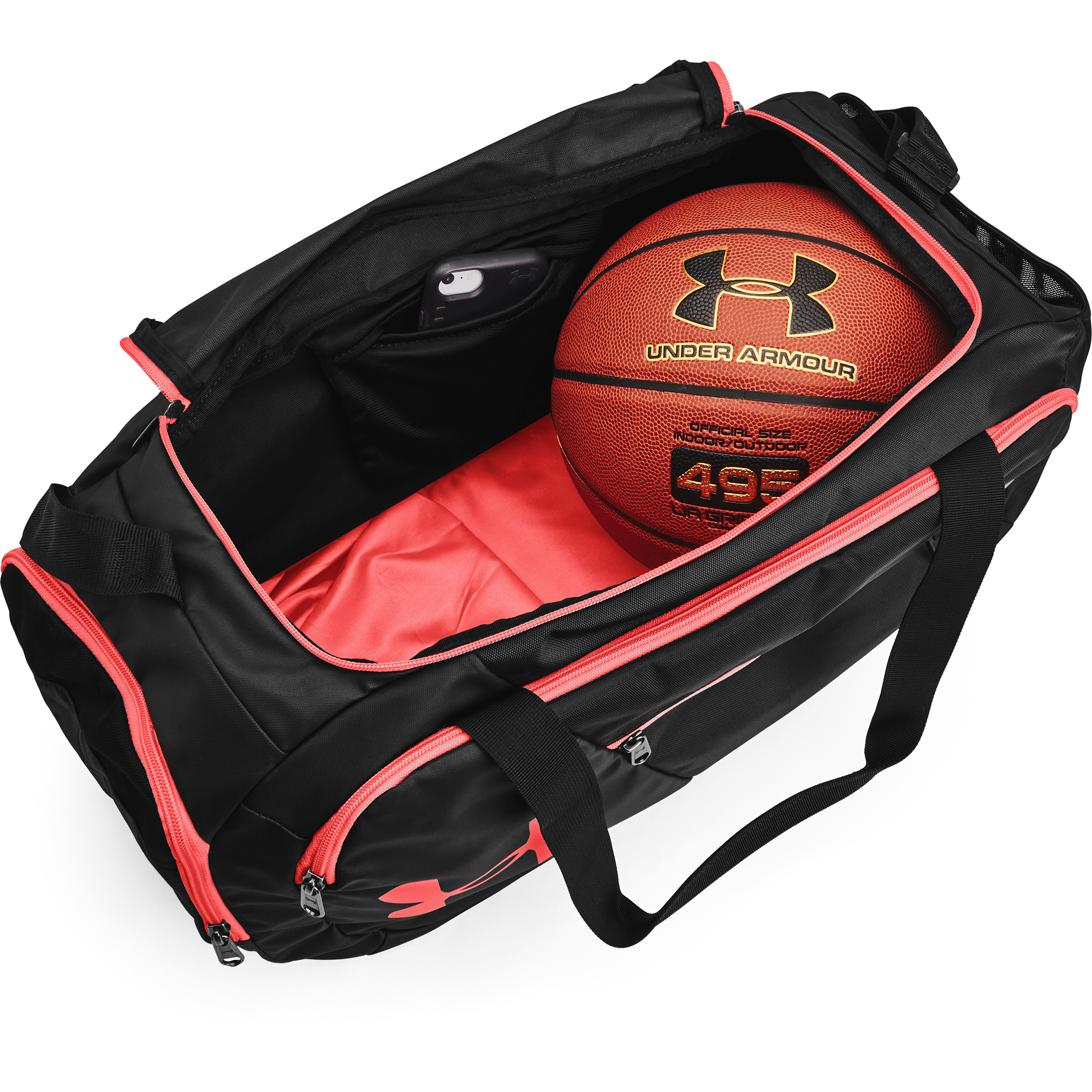 Red under shop armour duffle bag