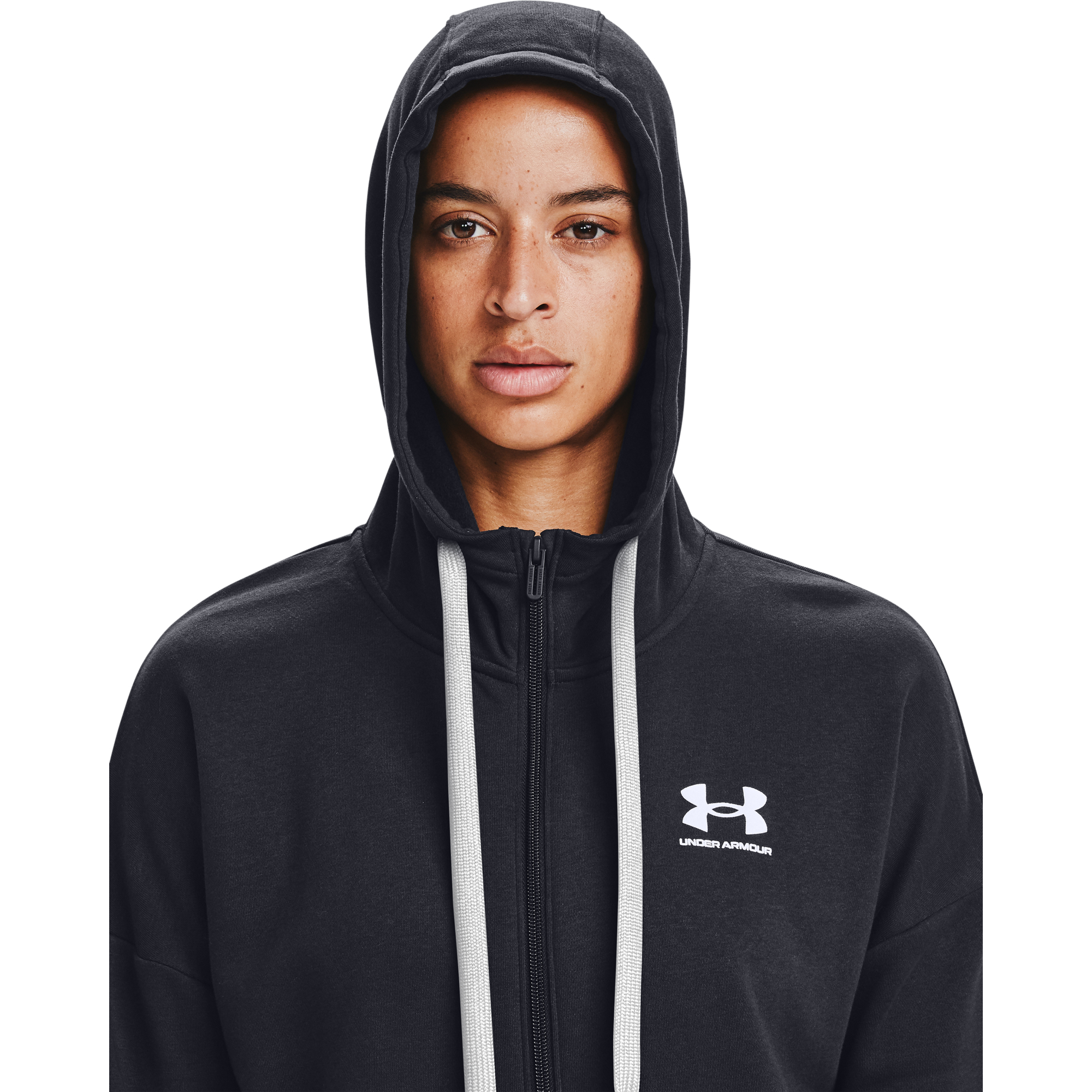 Світшот Under Armour W Rival Fleece Full-Zip Hoodie Black/ White XS