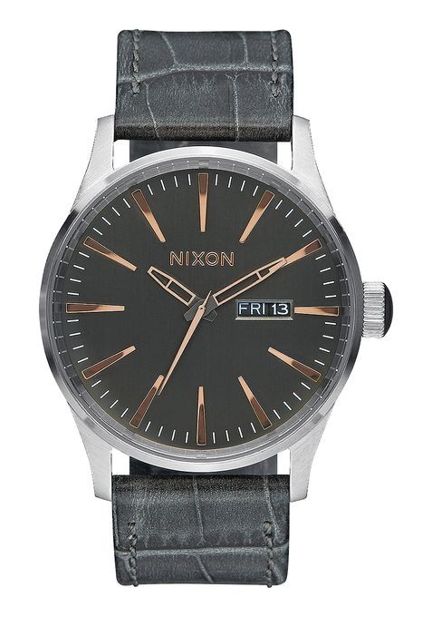 Hodinky Nixon Sentry Leather Gray Gator