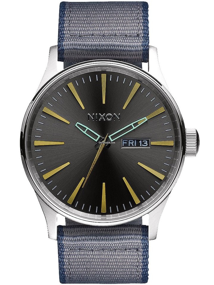 Relojes Nixon Sentry Leather Gunmetal Gray