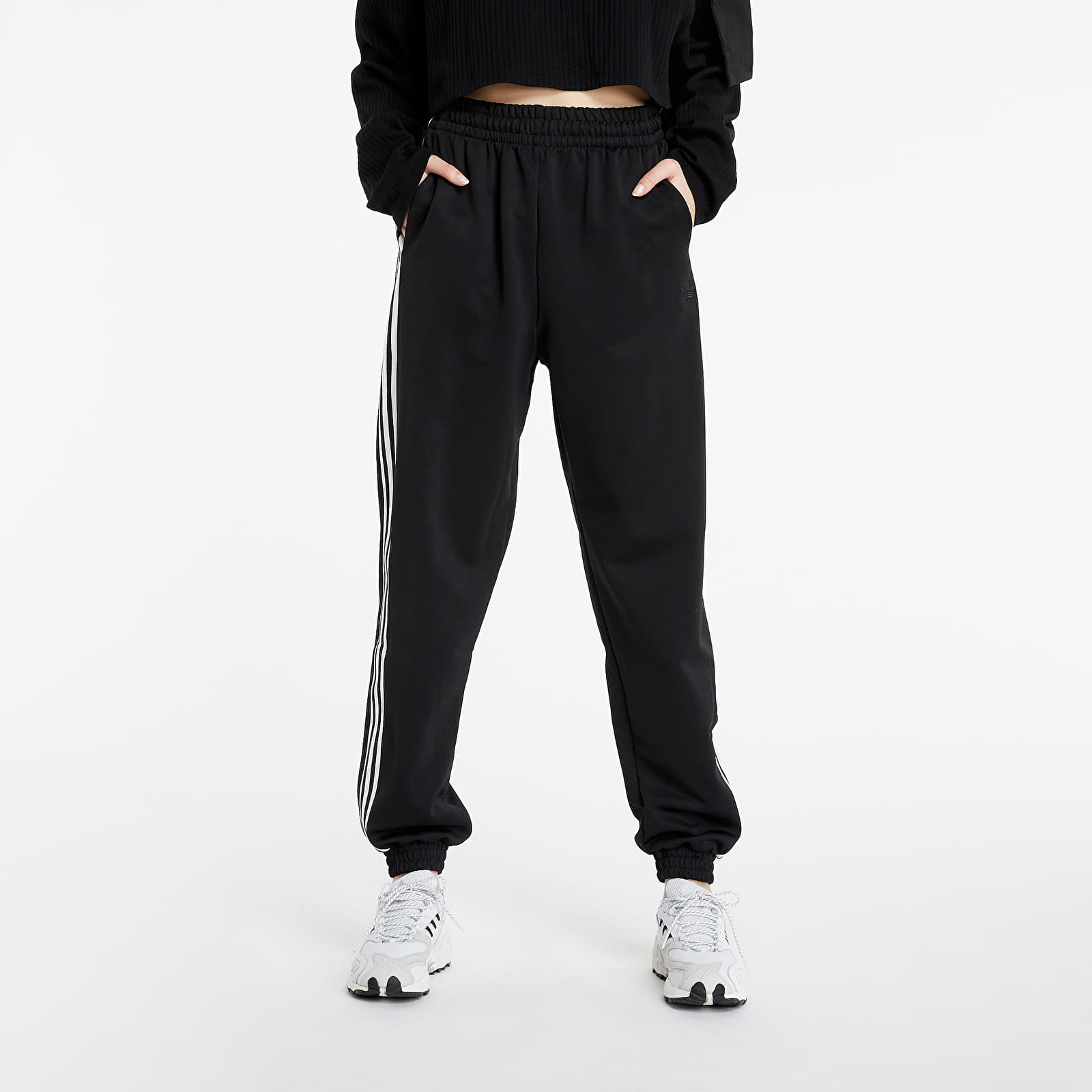 Pantaloni și blugi adidas Adicolor 3D Trefoil Track Pants Black