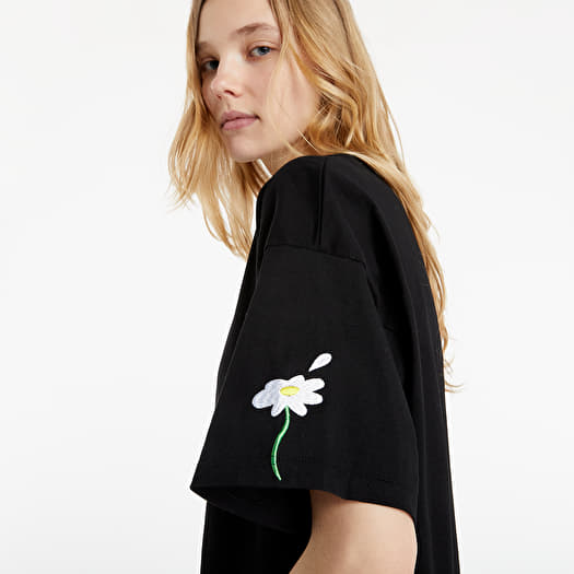 LIFE IS PORNO Nature Embroidery Tee Black
