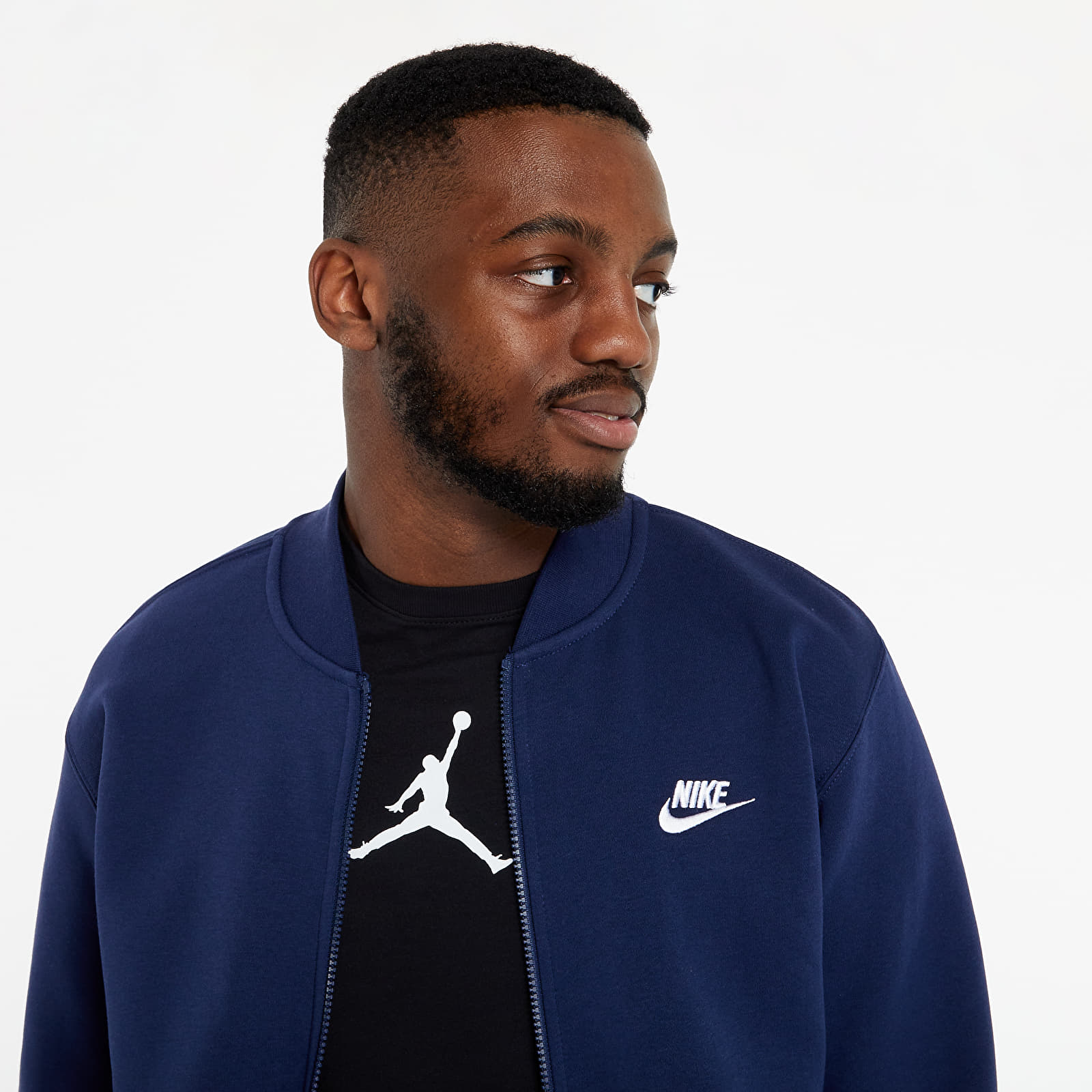 Nike fleece bomber discount jacket