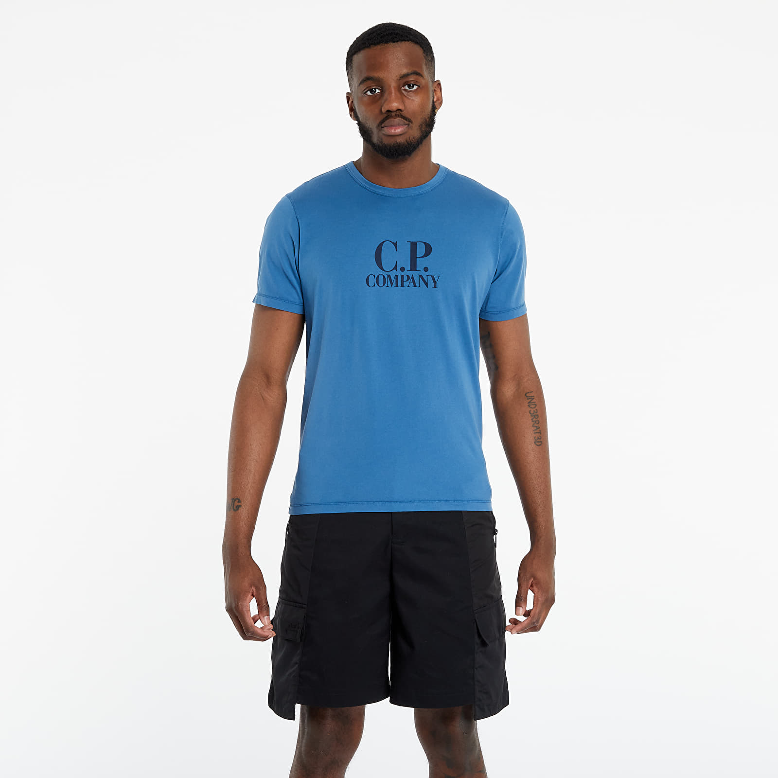 T shirts C.P. Company Mak Logo Tee Blue Footshop