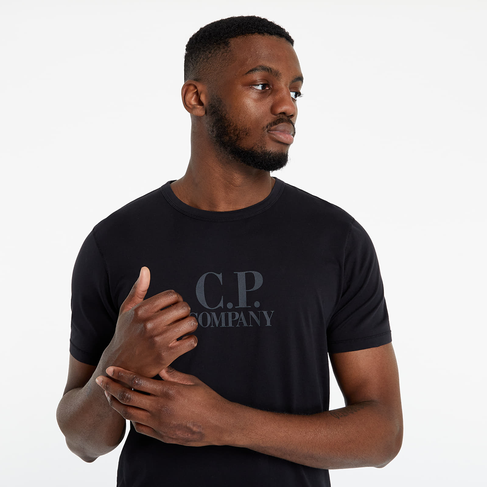 Koszulki C.P. Company Makó Logo Tee Black