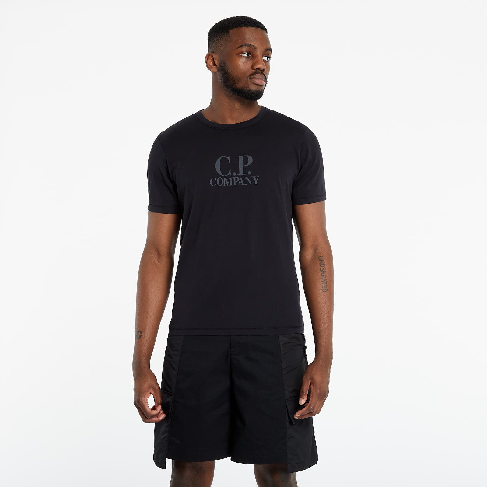 Koszulki C.P. Company Makó Logo Tee Black