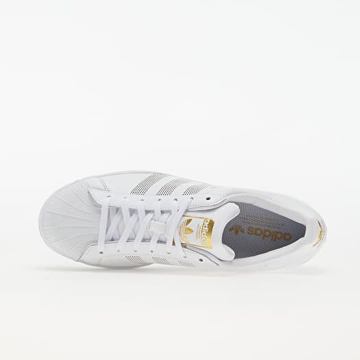 Adidas original superstar online womens white and gold