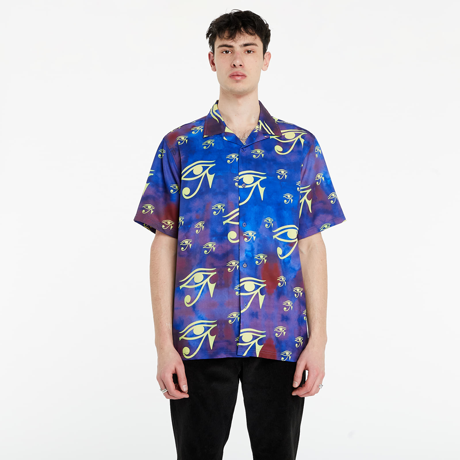 Shirts PLEASURES Brendan Rayon Short Sleeve Button Down Shirt Purple
