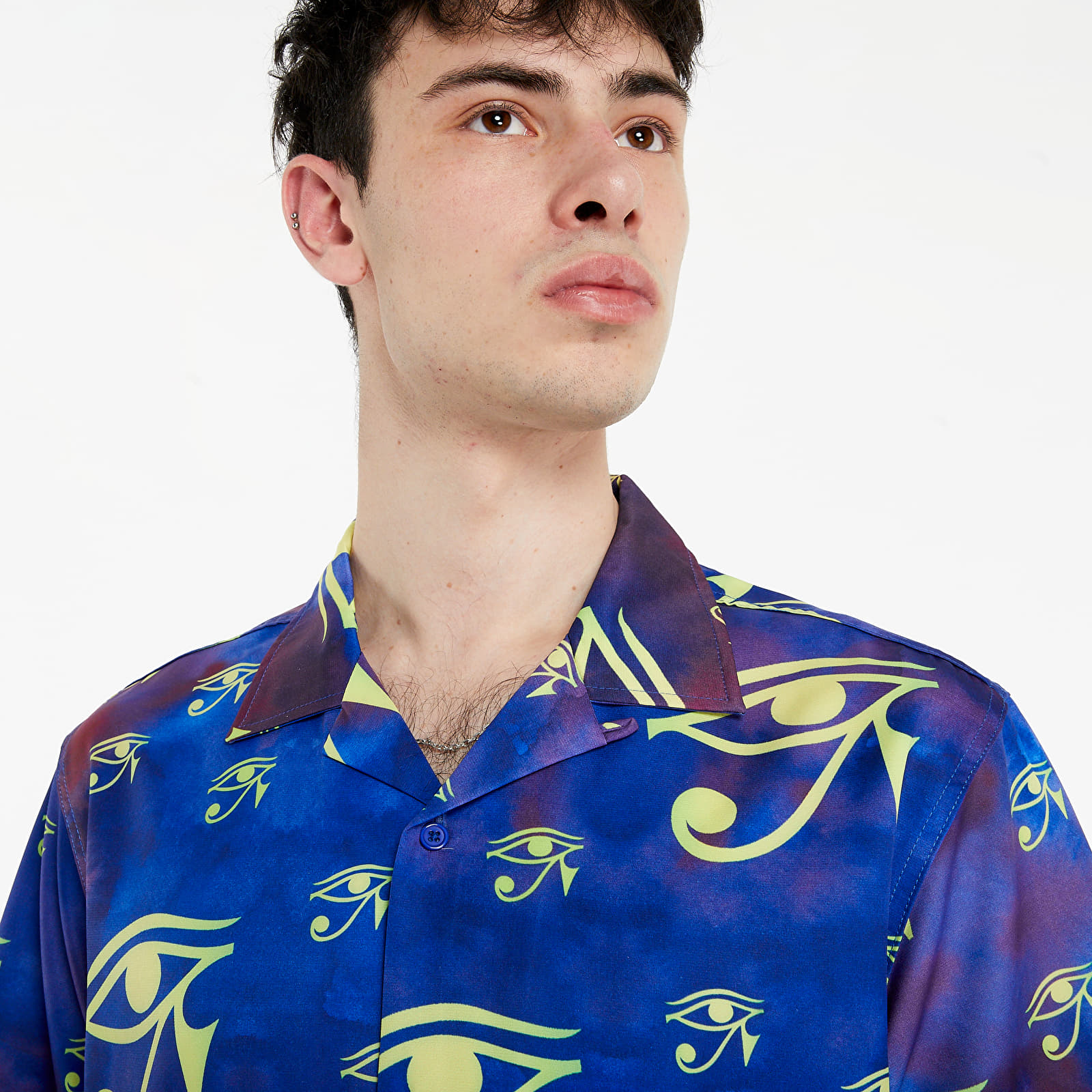 Shirts PLEASURES Brendan Rayon Short Sleeve Button Down Shirt Purple