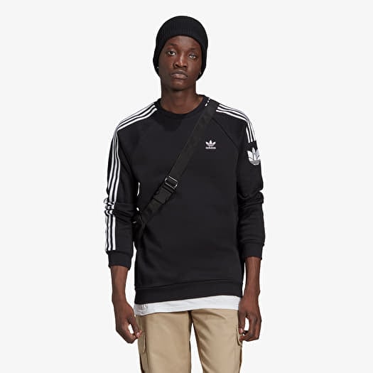 Hoodies and sweatshirts adidas Loungewear Adicolor 3D Trefoil 3 Stripes Crew Sweatshirt Black Footshop