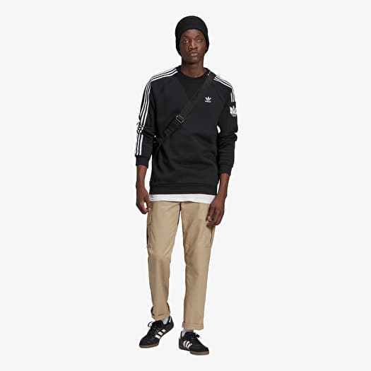 Hoodies and sweatshirts adidas Loungewear Adicolor 3D Trefoil 3 Stripes Crew Sweatshirt Black Footshop