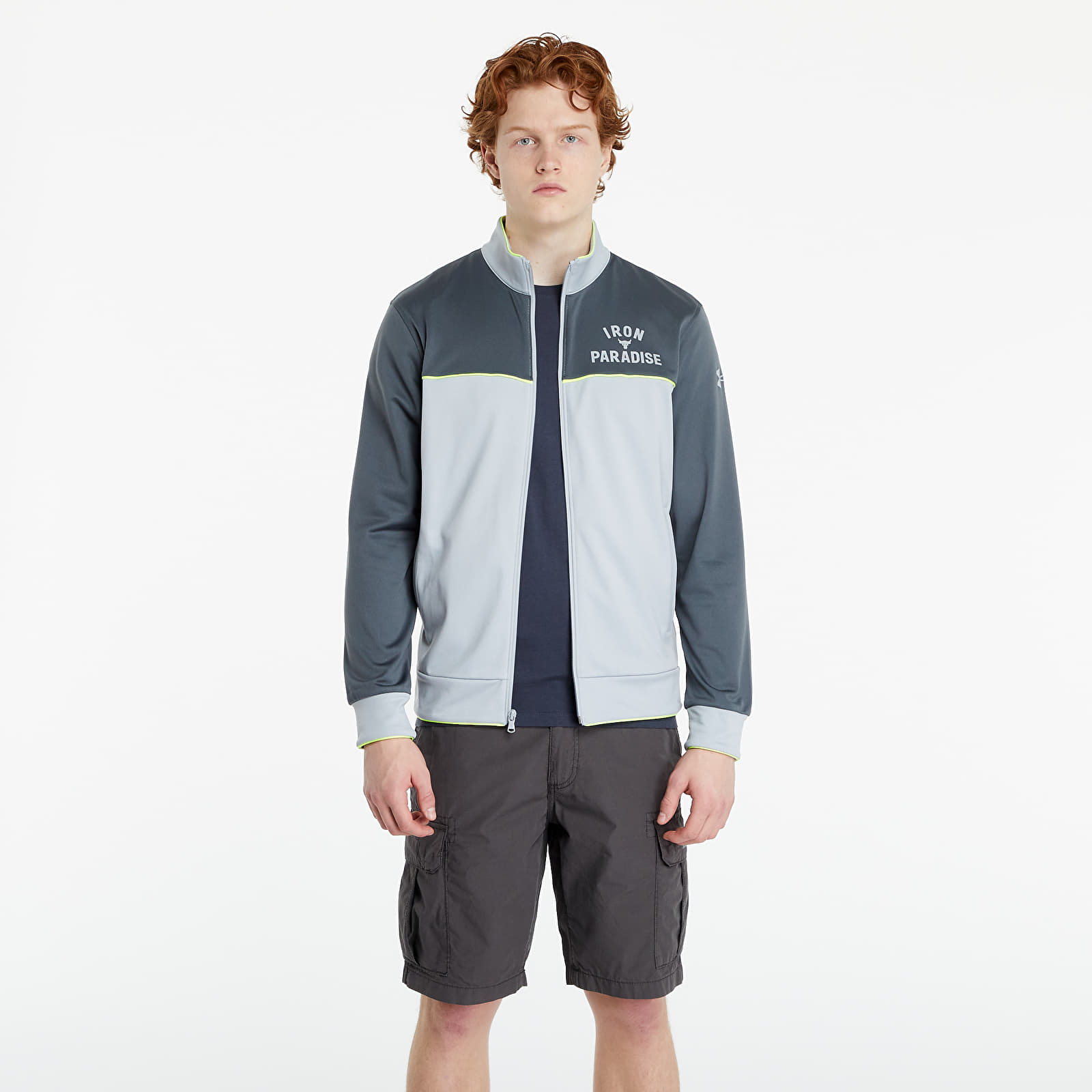 Mikiny Under Armour Project Rock Track Jacket Grey