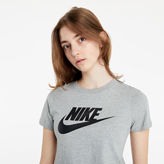 T shirts Nike Sportswear W Essential T Shirt Dark Grey Heather Black Footshop