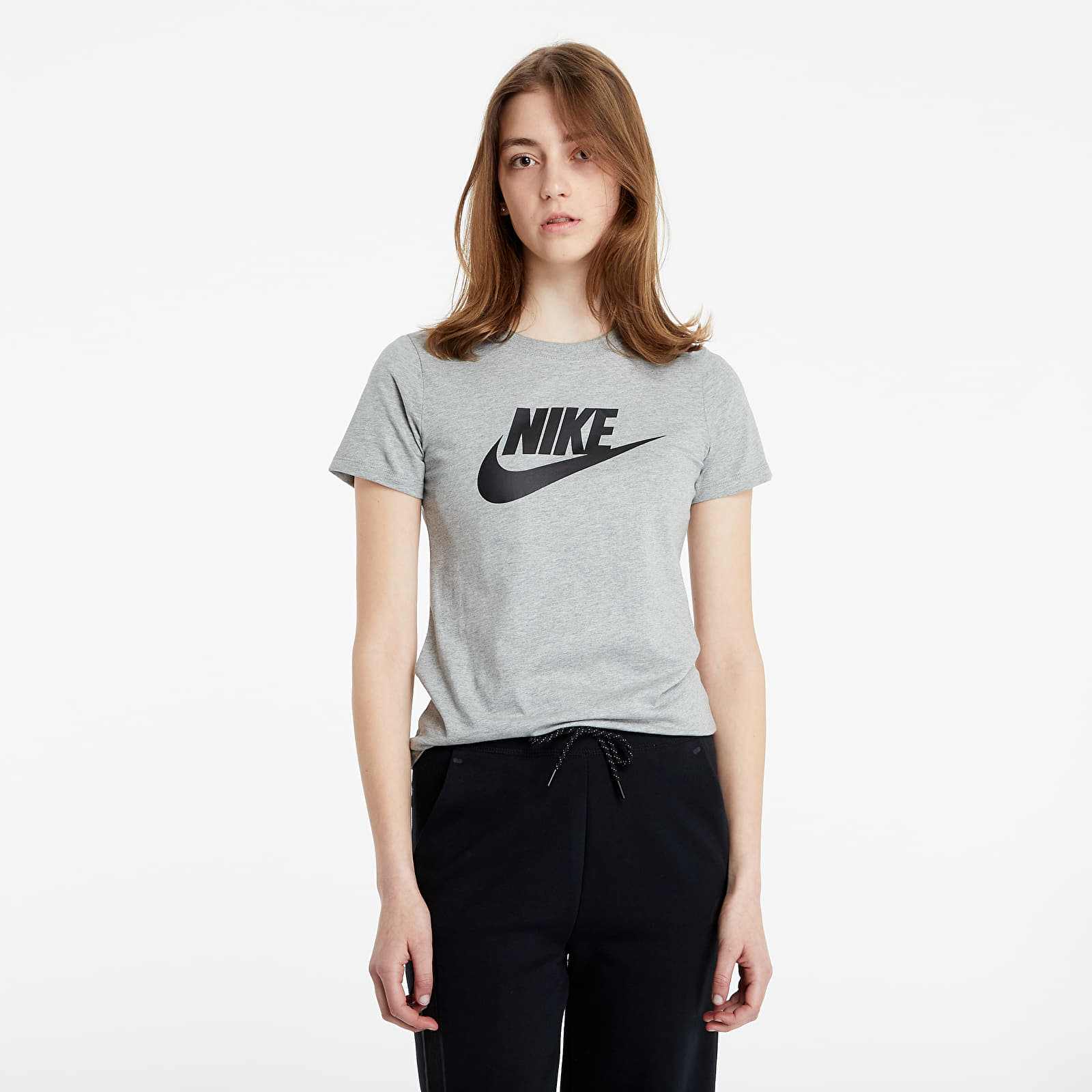 T-särgid Nike Sportswear W Essential T-Shirt Dark Grey Heather/ Black
