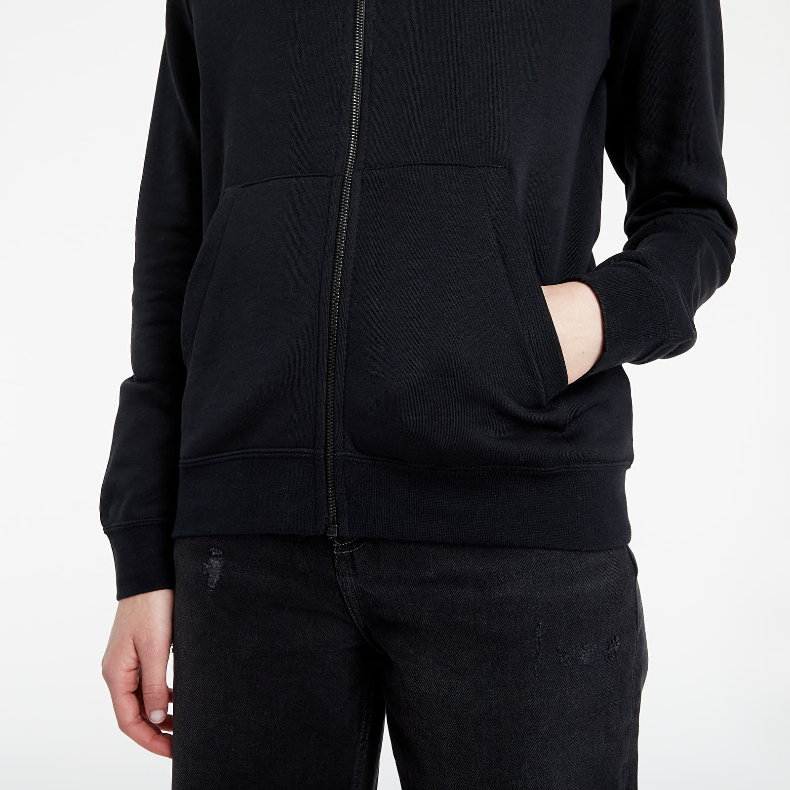 Kapucnis pulóverek és pulcsik Nike Sportswear W Essential Full-Zip Fleece Hoodie Black/ White