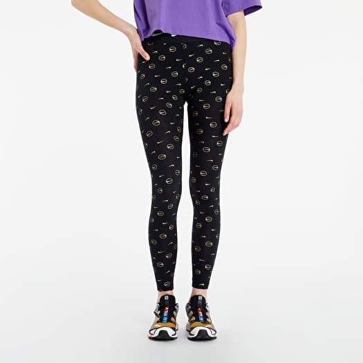 Nike leggings with gold swoosh sale