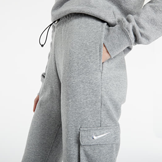 Pants and jeans Nike Sportswear Swoosh French Terry Pants Grey Heather White Footshop