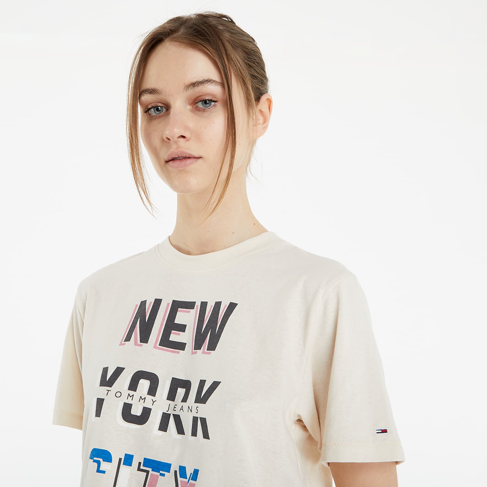T-Shirts Tommy Jeans Crop New York City Tee Sugarcane