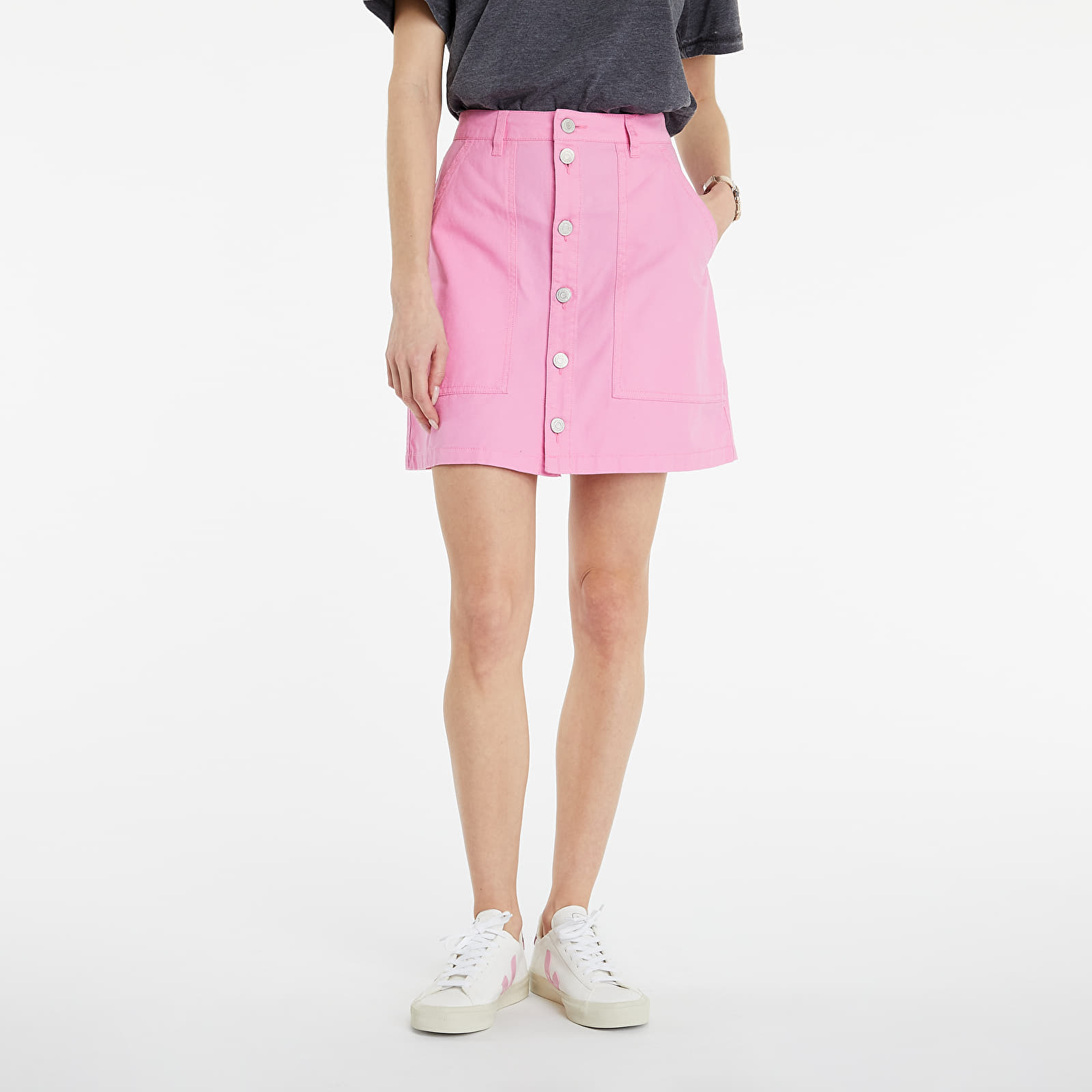 Through Badge | Button Jeans Pink Footshop Skirts Tommy Skirt