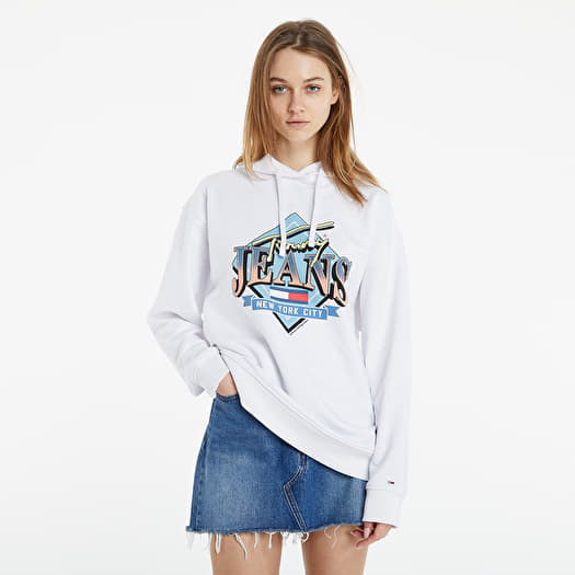 Hoodies and sweatshirts Tommy Jeans Oversized Logo Hoodie White Footshop