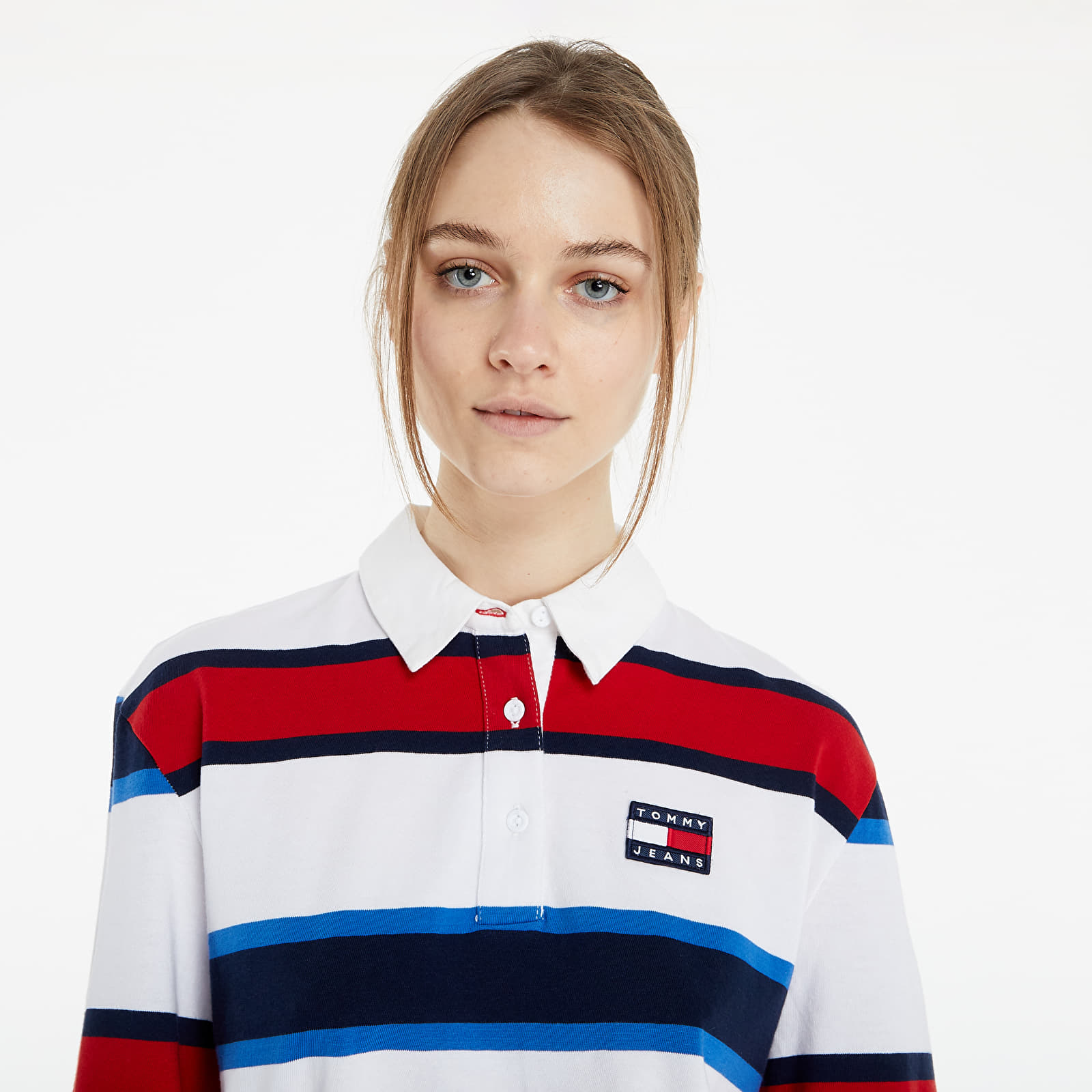 T-shirts Tommy Jeans Striped Rugby Polo Long Sleeve TEE White