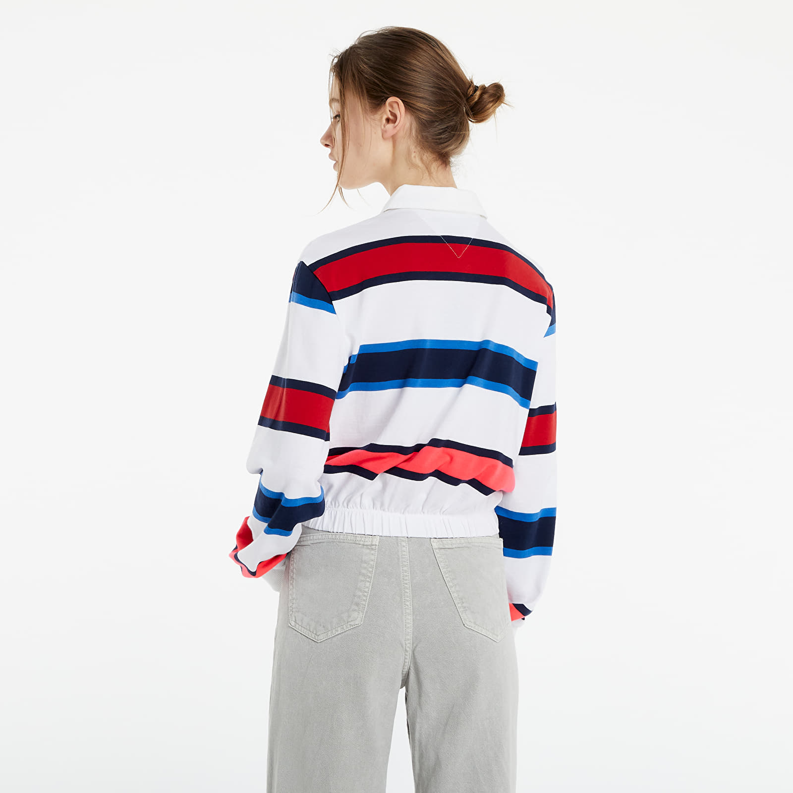T-Shirts Tommy Jeans Striped Rugby Polo Long Sleeve TEE White