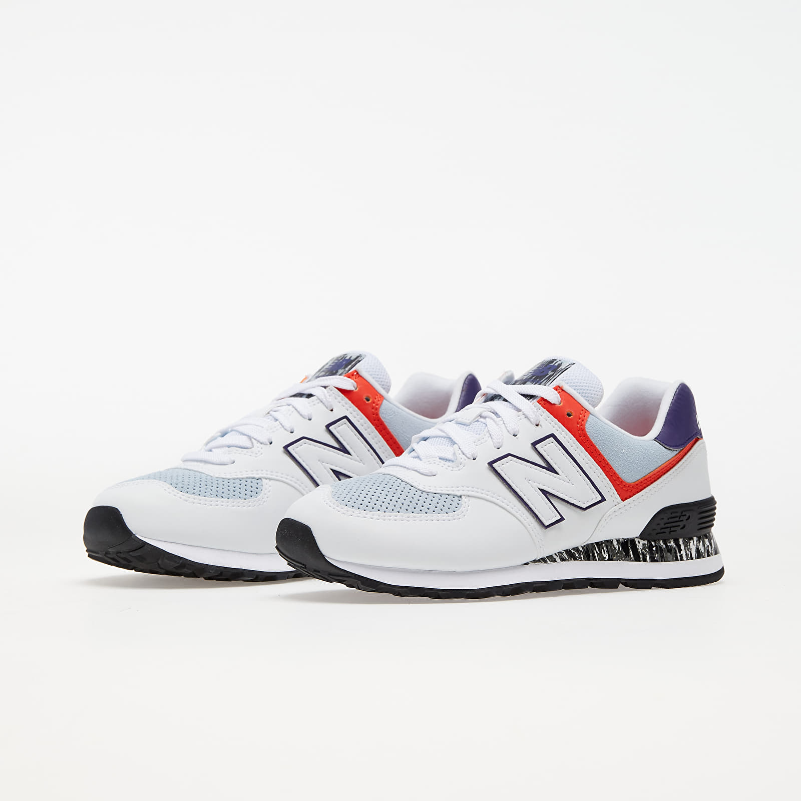 Damesschoenen New Balance 574 White Orange Black Footshop